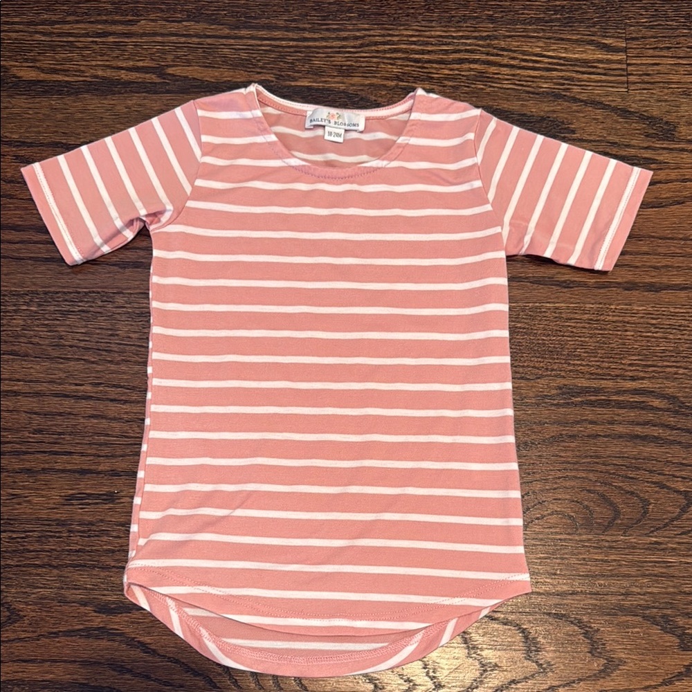 Baileys Blossoms toddler Pink striped T-shirt dress